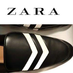 Zara Black White Loafers